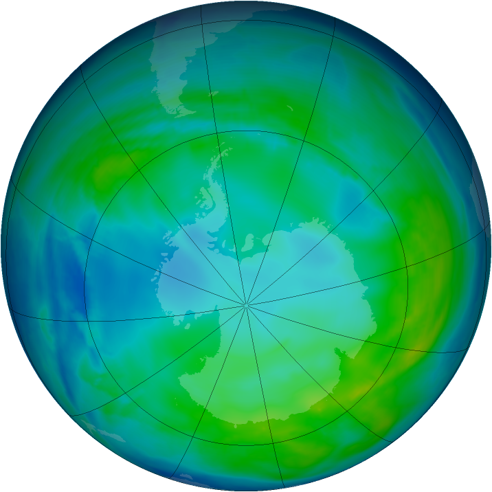 Antarctic ozone map for 11 May 2008